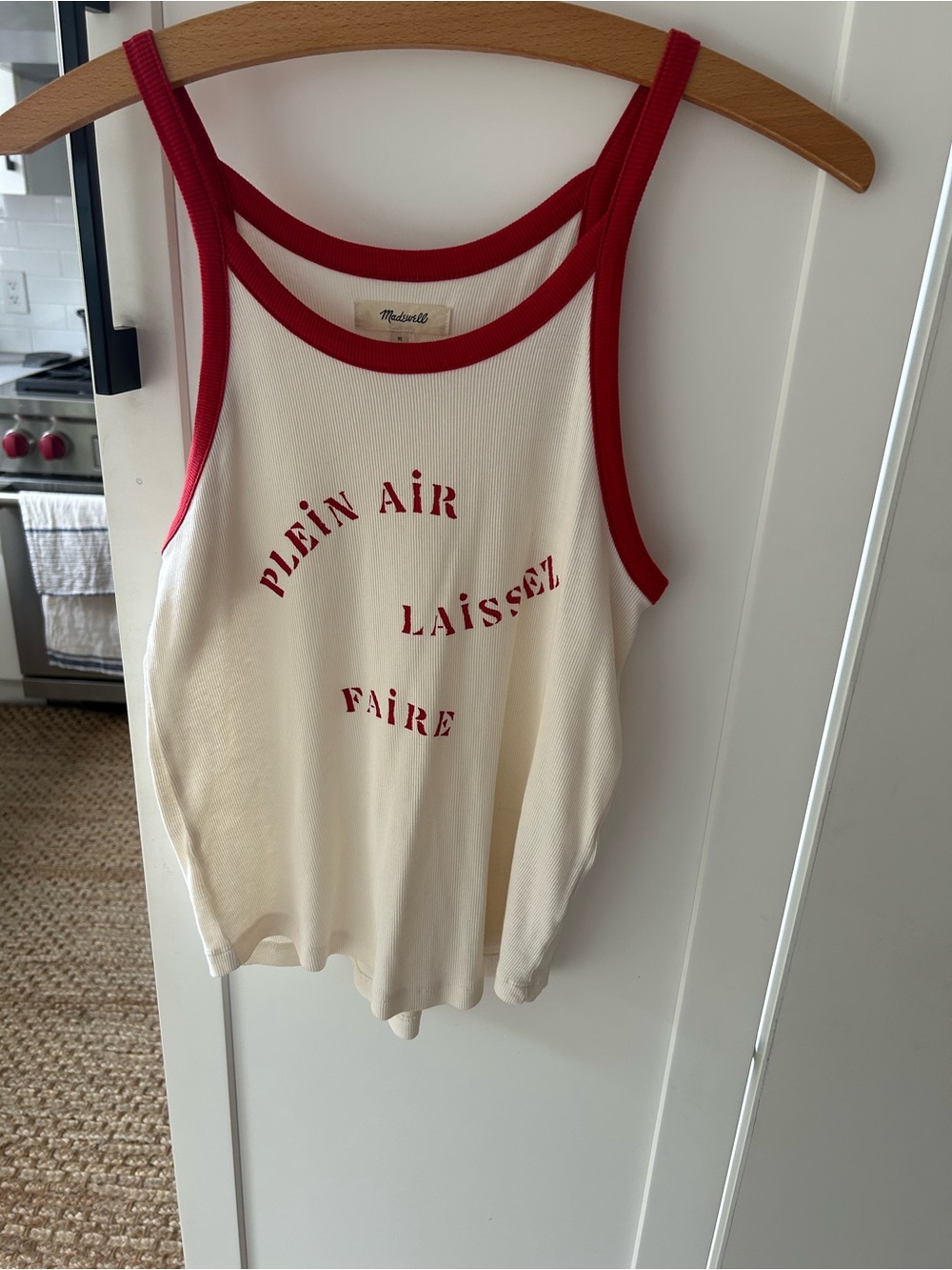 Madewell Cream Graphic Ribbed Tank